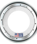 Top view of a 12 Inch Steel Lazy Susan Turntable with Ball Bearing, Heavy Duty Hardware, 1000 Lb Load Capacity, Pack Of 1