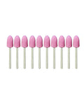 10 Piece 8mm Pink Aluminum Oxide Mounted Stone Point Grinding Abrasive Set With 1/8 Inch Shank For Dremel And Other Rotary Tools Pro Grade Heavy Duty Polishing Deburring Shaping