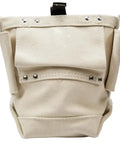 Front view of Bull-Pin And Bolt Bag Tool Pouch No 4 Canvas With Tunnel Connection, Built-Tough Heavy-Duty 5x5x9 Inch Tote