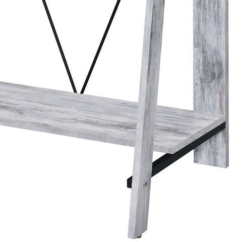 Close-up of sleek metal ladder base of Rock Solid Adjustable Height Standing Computer Desk With Integrated Usb Charging Ports.