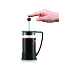 12 Ounce Brazil French Press Coffee Maker With High Heat Borosilicate Glass Carafe And Black Handle For Rich Smooth Brews And Easy Pour At Home Barista Grade Brew