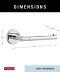 Dimensions of Single Post Toilet Paper Holder In Polished Chrome For Wall Mount Easy Install Durable Zinc Construction No Fuss Corrosion Resistant Finish Trinsic Bathroom Accessories Sleek Modern Bath Fixture.