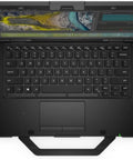 Built Tough 14 Inch Laptop Packin Intel Core I5 With 16 Gigabytes Ram And 256 Gigabyte SSD Runs Windows 11 Pro Real Smooth For Your Daily Hustle. Top view of rugged laptop keyboard and screen.