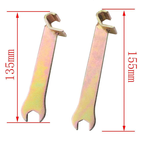 2-Pack 2-In-1 Vent Duct Wrenches Set With 135mm And 155mm Galvanized Flange Duct Clamps Hook And Angle Wrenches Clamp Lever Lock Tool