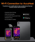 Dual-Lens WiFi Heat Cam With AI Upscale To 640x480 UIRA-IR 2MP Visual Sensor Five Modes Visual Thermal Fusion PIP Blending 25 Hz Frame Rate For Smooth Footage And Hidden Detail Detection, shown with phone app