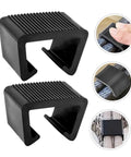 Close-up of 8 Pack Outdoor Furniture Clips And Connectors For Rattan Wicker Chairs And Sectional Sofas, shown in use