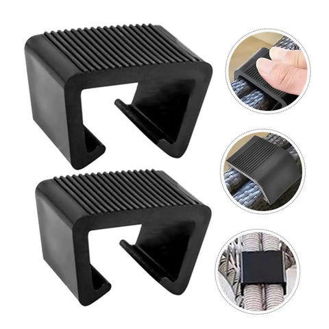 Close-up of 8 Pack Outdoor Furniture Clips And Connectors For Rattan Wicker Chairs And Sectional Sofas, shown in use