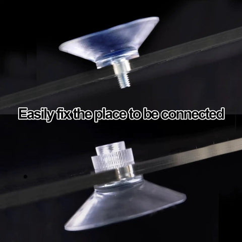 Heavy Duty 6 Piece Suction Cups With Metal Screw Threaded Rod, transparent suction cup with screw, ideal for secure mounting.