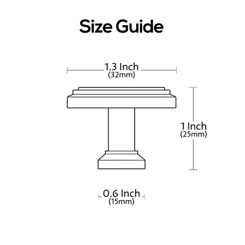 Diagram of 10 Pack Brushed Satin Nickel Cabinet Knobs 1.3 Inch Square Kitchen Cabinet Hardware Knobs For Cabinets And Drawers