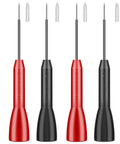 4 Pack 2mm Extended Needle Test Probes Pro Grade For Multimeters 600V 10A Non Destructive Insulation Piercing Stainless Steel Ultra Sharp Tips Great For Fluke Meters And Other Popular Test Leads Black Red