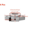 Four Pack SHF16 Linear Motion Rail Supports for 16mm Diameter Guides with Mounting Brackets, bearing steel, dimensions shown