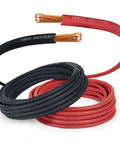 2 Awg Welding Cable Battery Wire 10 Feet Black Plus 10 Feet Red Ultra Flexible Pure Oxygen Free Copper Power Lead in coils.