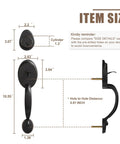 Double Door Lock Set With Handles And Dummy Front Door Handle, Black Traditional Exterior Door Hardware size dimensions
