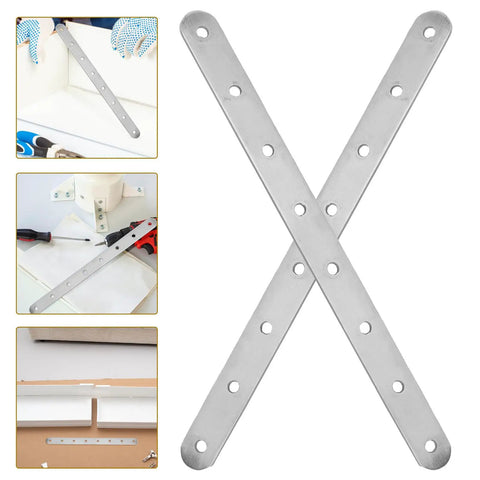Two Pack Stainless Steel Corner Brackets For Tables And Chairs With Quick No Fuss Installation Silver Flat Angle Brace Plates
