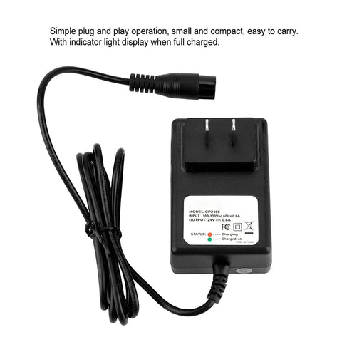 24V Electric Scooter Battery Charger For Power Core E100 E125 E500S PR200 With US 110V Plug Safe Durable 2 Pin Straight Cord