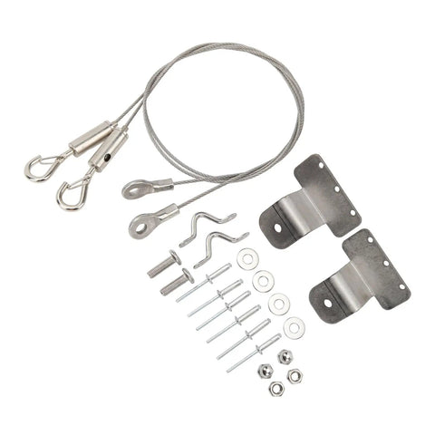 Heavy Duty Adjustable Stainless Steel Hatch Latch Lanyard Cable For RV And Yacht Doors, 2 Pack with accessories shown