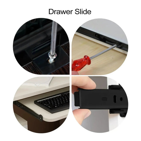 Installation details of Heavy Duty Side Mount Ball Bearing Drawer Slides Pair Full Extension Cabinet Upgrade Smooth Glide Technology.