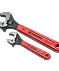 Adjustable Black Oxide Cushion Grip Wrench Set With Hex Jaw Design, 6 Inch And 10 Inch, ergonomic handles displayed on white background