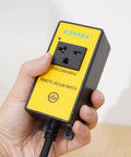 220V Rock Solid Plug And Play Remote Switch With Dead Simple One Touch Control for woodworking dust collectors in hand.