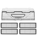 Premium Replacement Dust Box Filter For Xiaomi Robot Vacuum, clear plastic housing with four HEPA filters for model 1C and STYTJ01ZHM.