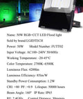 Outdoor Waterproof Landscape Lighting LED Flood Light 50W RGB CCT Color Changing 2700K To 6500K Adjustable with specs