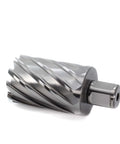 Oscarbide annular cutter with Weldon shank, 1-9/16 in cutting diameter, 2 in depth of cut, silver steel