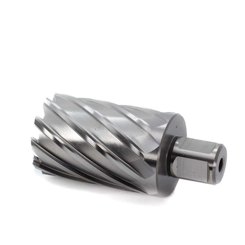 Oscarbide annular cutter with Weldon shank, 1-9/16 in cutting diameter, 2 in depth of cut, silver steel