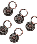 5 Pack Round Vintage Cabinet Drawer Pull Handles With Red Bronze Finish Dope Vintage Look 47mm Diameter Single Hole Metal Knob Rings