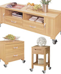 Furniture pieces with 2 Inch Non Marring Rubber Caster Wheels 4 Pack With Brakes Five Sixteenths By One And One Half Inch Grip Neck Sleeve Plugs