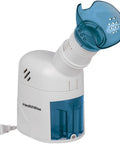 All In One Steam Inhaler And Facial Steamer For Respiratory Relief From Sinus Pressure, Congestion, Colds And Cough Relief, Hot Steam Inhalation Therapy For Laryngitis And Bronchitis, Includes Mask For Cleansing And FSA Eligible device with blue mask attachment