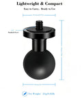 2-Piece Aluminum Alloy Ball Head Adapter For 1-Inch B-Size Double Ball Head Arms With 1/4-20 Threaded Stud Mount Accessory For Action Cams Bikes And Outdoor Photography Gear, black 1/4-inch screw adapter with 25mm ball