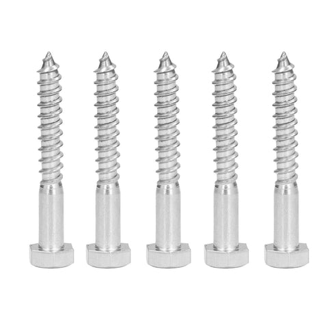 Heavy Duty Wood Hex Lag Screws With Half Thread, Self Tapping Design, No Pre Drill Needed, Made From A2-70 Stainless Steel