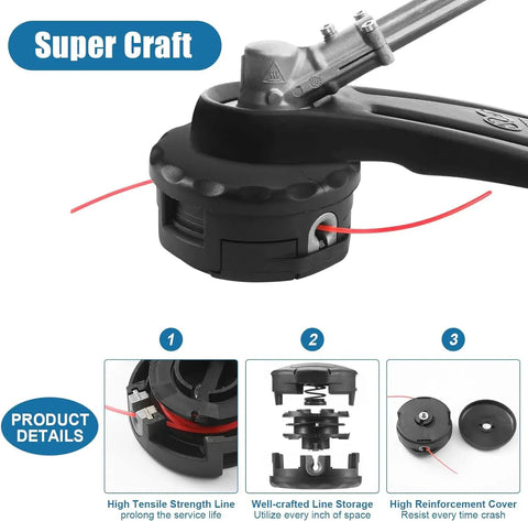 2 Pack String Trimmer Head For SRM Series Straight Shaft Trimmers Fits SRM 225 230 210 2100 PAS 210 211 225 230 260 Shindaiwa T195S