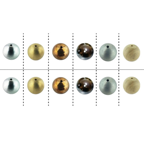 Physics Balls Set Of 12 Drilled 25mm Balls With 3mm Center Holes In Durable Plastic Storage Container Includes Aluminum Brass Copper Steel Zinc And Wood