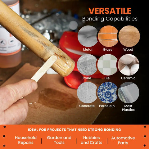 Multi Purpose Epoxy Kit With Quick 30 Minute Set Waterproof Two Part Epoxy Glue For Garage Ready Tile Metal Ceramic Glass Wood Stone Rock Solid Bonding Sandable And Paintable Resin Easy One To One Mix 16 Oz