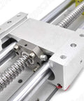 Close-up of Heavy Duty 300mm Ball Screw Linear Stage Actuator With Cross Rail And Ruler Manual Handwheel 200mm Stroke