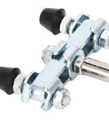 Double Head Elbow Joint Clamp With 45kg Clamping Power And 30mm Stroke Quick Release Push Pull Clamp For Woodworking Fixtures Pocket Hole Jigs Welding And Cross Cut Projects Easy Mounting And Durable Heavy Duty Construction, Workshop Ready, metal clamp close-up