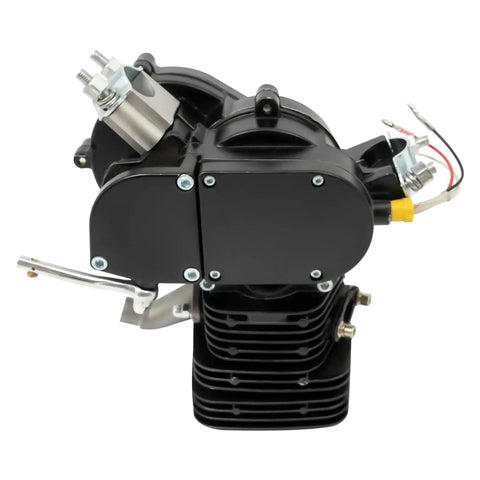 110cc Bicycle Engine Kit For 26 To 28 Inch Bikes, 2 Stroke Gas Motorized Conversion Kit, close-up of black engine profile