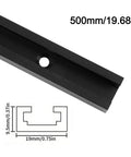 Beefy Aluminum T Track And T Slot for Woodworking Router Table Saw Jig 19x9.5mm Black Miter Bar 500mm side view