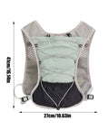 Back view of Hydration Vest With Reflective 5L Waterproof Water Backpack featuring quick-dry breathable material and adjustable straps.