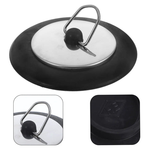 Stainless Steel Seal Rubber Bathtub Drain Plug for Bathrooms with a smooth stainless steel top and durable rubber base.