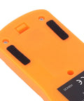 Aqur2020 Metal Stud Finder with Sensitive Smart Sensor and HD LCD Display showing orange back with black pads for stability.