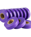 Purple Electrical Tape Ten Pack Waterproof Three Quarter Inch By Sixty Six Feet Industrial Grade UL CSA Listed High Temperature Vinyl Insulation Tape For Wiring Splicing And Bundling rolls