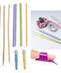 Fabric Tube Turner Set With Assorted Sizes, Quick Turn Tools For Sewing And Crafting, Includes 2 Piece Mini Thread Removers For Seam Removal And Easy Threading, Great For Do It Yourself Projects.