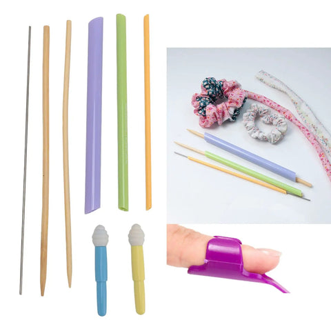 Fabric Tube Turner Set With Assorted Sizes, Quick Turn Tools For Sewing And Crafting, Includes 2 Piece Mini Thread Removers For Seam Removal And Easy Threading, Great For Do It Yourself Projects.