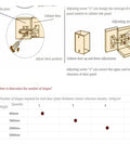 Diagram showing installation and adjustment of Ten Pack Stainless Steel 304 Hydraulic Cabinet Door Hinges With Spring Dampers