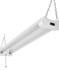 2 Ft LED Shop Light Fixture For Garage And Workshop, 20W, 2500 Lumens, 5000K Daylight, Clear Lens, Hanging with Pull Chain