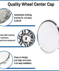 Open End Plus Plug Wheel Center Caps For Trailer And RV Replacement Chrome EZ Lube Cap 2.22 Inch Set of 4 with features