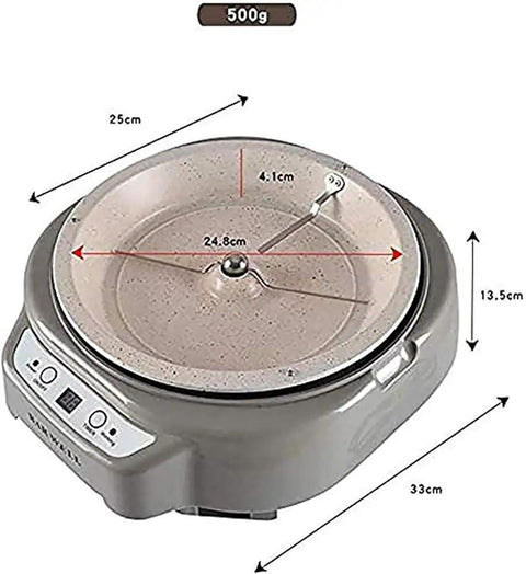 Kick Up Your Morning Routine Portable Electric Coffee Roaster For Home Use with precise heat settings, 500g capacity, and sleek design.