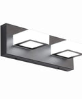 Two Lights Black Modern Bathroom Vanity Light With Acrylic LED Wall Fixture